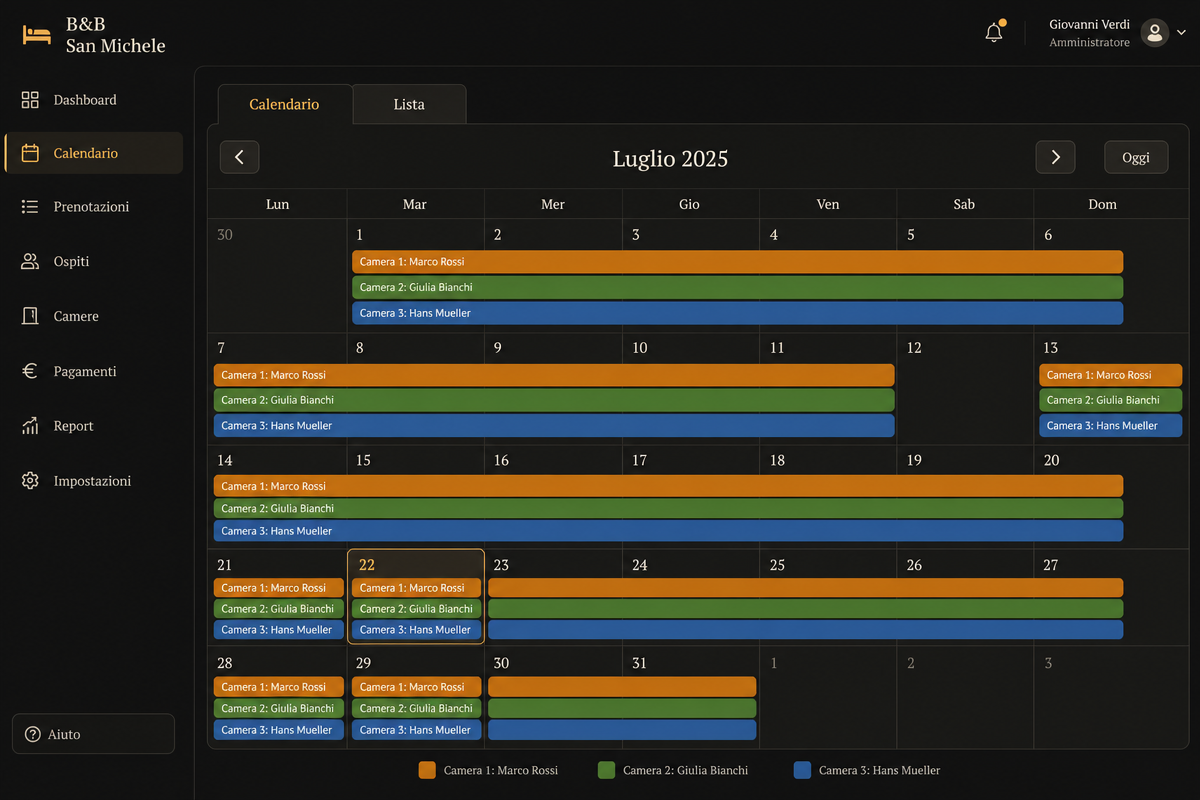 Calendario prenotazioni