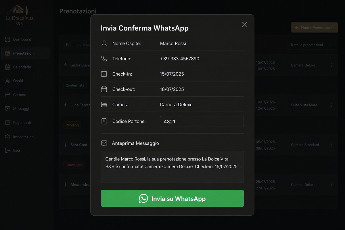 Invio conferma WhatsApp